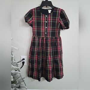 J. Crew Kids Plaid Dress - Black, Red, Yellow